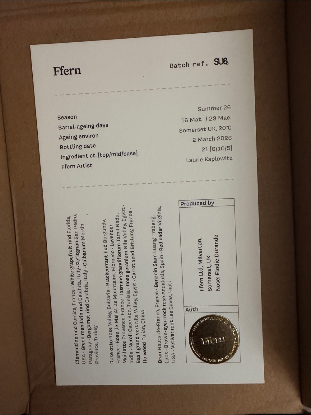 Ffern sealed Summer 26